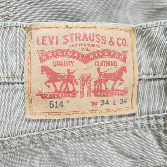 Levi's 514 Straight Fit Jeans Tan, Size Mens 34X34, PRE-OWNED - Picture 6 of 11